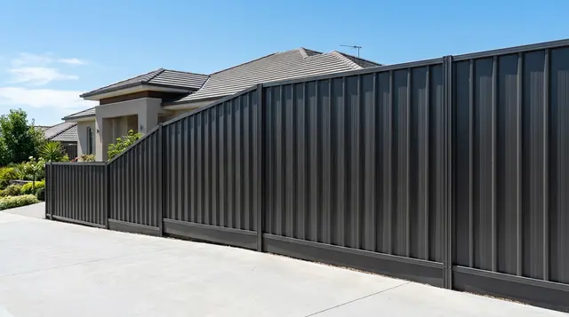 Colorbond steel fencing installation in Melbourne suburb by Prime Perimeter Fencing